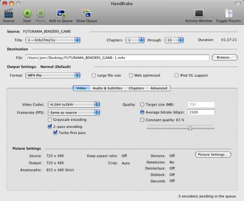 HandBrake 0.9.8 Portable